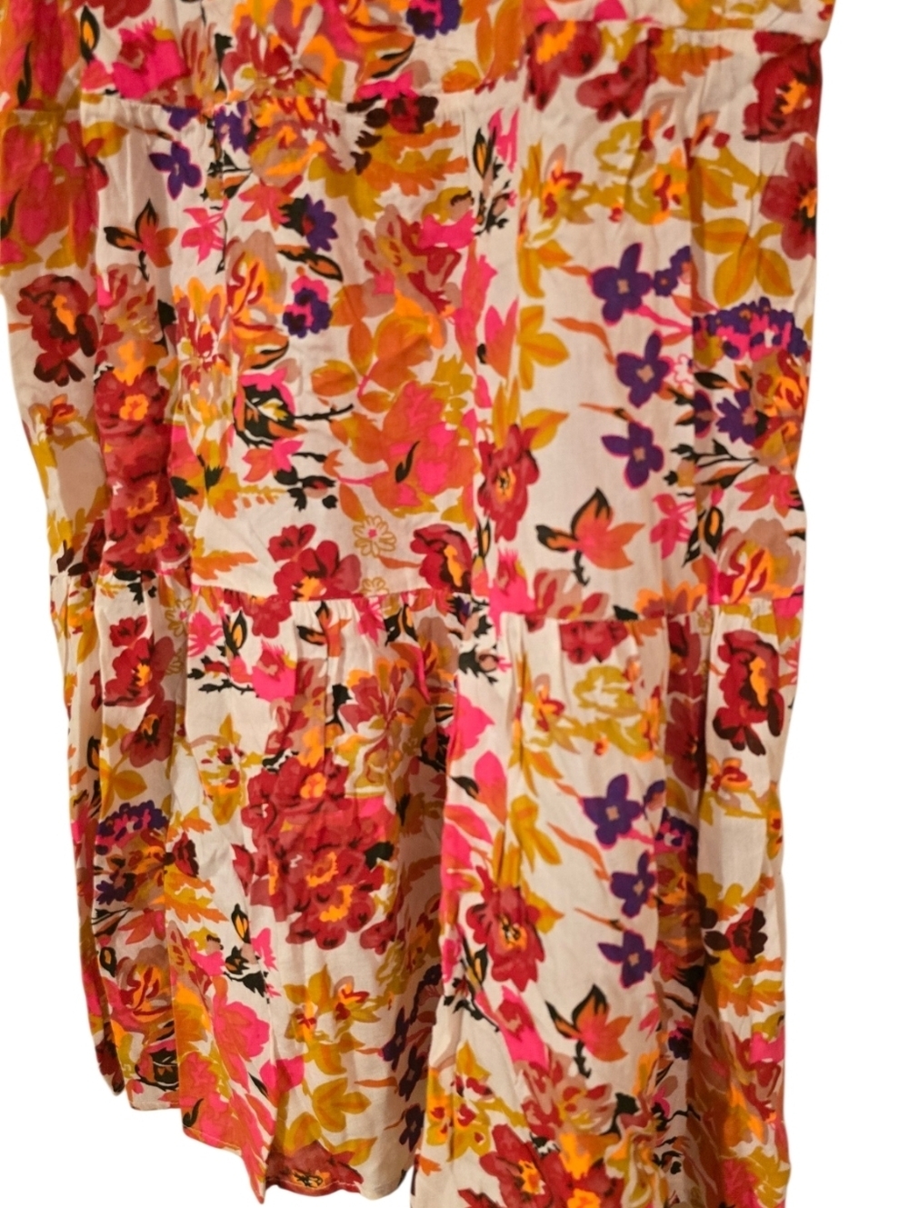 Natural Life Floral Boho Tiered Mini Dress - Size Large - Picture 3 of 16